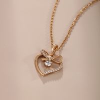 Xuping Sweet Simple Style Heart Shape Alloy Copper Alloy Plating Inlay Artificial Gemstones 18k Gold Plated Women's Pendant Necklace main image 3