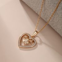 Xuping Sweet Simple Style Heart Shape Alloy Copper Alloy Plating Inlay Artificial Gemstones 18k Gold Plated Women's Pendant Necklace main image 6