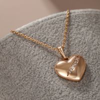Xuping Sweet Simple Style Heart Shape Alloy Copper Alloy Plating Inlay Artificial Gemstones 18k Gold Plated Women's Pendant Necklace main image 7