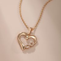 Xuping Sweet Simple Style Heart Shape Alloy Copper Alloy Plating Inlay Artificial Gemstones 18k Gold Plated Women's Pendant Necklace main image 8