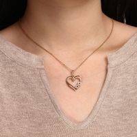 Xuping Sweet Simple Style Heart Shape Alloy Copper Alloy Plating Inlay Artificial Gemstones 18k Gold Plated Women's Pendant Necklace main image 9