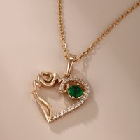 Elegant Xuping Sweet Heart Shape Alloy Copper Alloy Plating Inlay Artificial Gemstones 18k Gold Plated Women's Pendant Necklace main image 5