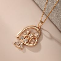 Elegant Xuping Sweet Heart Shape Alloy Copper Alloy Plating Inlay Artificial Gemstones 18k Gold Plated Women's Pendant Necklace main image 3