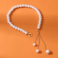 Elegant Sweet Round Heart Shape Artificial Pearl Toggle Beaded Women's Pendant Necklace sku image 2