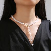 Elegant Sweet Round Heart Shape Artificial Pearl Toggle Beaded Women's Pendant Necklace main image 4