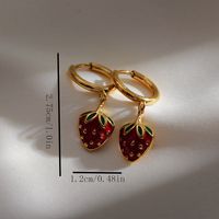 1 Pair Elegant Commute Fruit Plating Stainless Steel 18k Gold Plated Drop Earrings main image 2