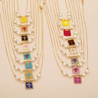 Classic Style Cross Glass Glass Women's Pendant Necklace main image 2