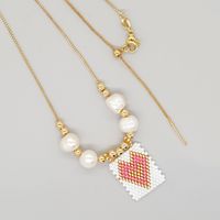 Lady Heart Shape Glass Glass Women's Pendant Necklace sku image 4