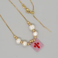 Classic Style Cross Glass Glass Women's Pendant Necklace sku image 1