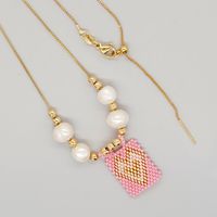 Lady Heart Shape Glass Glass Women's Pendant Necklace sku image 5