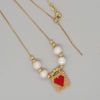 Lady Heart Shape Glass Glass Women's Pendant Necklace sku image 6