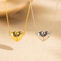 Einfacher Stil Herzform Rostfreier Stahl Überzug 18 Karat Vergoldet Halskette Mit Anhänger main image 1