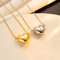 Simple Style Heart Shape Stainless Steel Plating 18k Gold Plated Pendant Necklace main image 4