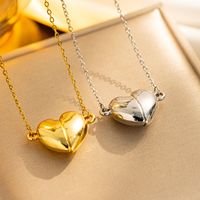 Einfacher Stil Herzform Rostfreier Stahl Überzug 18 Karat Vergoldet Halskette Mit Anhänger main image 5