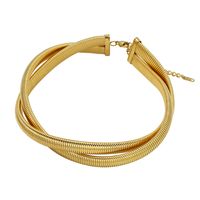 Retro Simple Style Geometric Stainless Steel 18k Gold Plated Bracelets Necklace Jewelry Set sku image 12