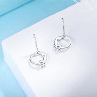 1 Paar Einfacher Stil Klassischer Stil Blatt Runden Überzug Inlay Sterling Silber Zirkon 14 Karat Vergoldet Weißgold Plattiert Ohrstecker main image 6