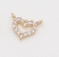 Simple Style Heart Shape Copper Plating Inlay Zircon 14k Gold Plated Charms Jewelry Accessories sku image 2