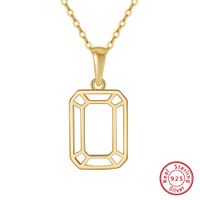 Casual Simple Style Rectangle Sterling Silver Plating Hollow Out 14k Gold Plated Silver Plated Pendant Necklace main image 6