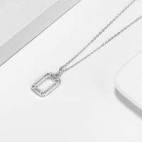 Casual Simple Style Rectangle Sterling Silver Plating Hollow Out 14k Gold Plated Silver Plated Pendant Necklace main image 1