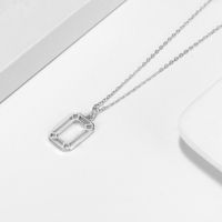 Décontractée Style Simple Rectangle Argent Sterling Placage Évider Plaqué Or 14k Plaqué Argent Pendentif main image 1