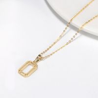 Casual Simple Style Rectangle Sterling Silver Plating Hollow Out 14k Gold Plated Silver Plated Pendant Necklace main image 3
