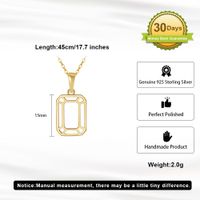 Casual Simple Style Rectangle Sterling Silver Plating Hollow Out 14k Gold Plated Silver Plated Pendant Necklace main image 2