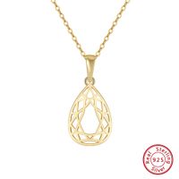 Casual Simple Style Water Droplets Sterling Silver Plating Hollow Out 14k Gold Plated Silver Plated Pendant Necklace main image 6