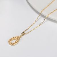 Casual Simple Style Water Droplets Sterling Silver Plating Hollow Out 14k Gold Plated Silver Plated Pendant Necklace main image 7