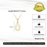 Casual Simple Style Water Droplets Sterling Silver Plating Hollow Out 14k Gold Plated Silver Plated Pendant Necklace main image 2