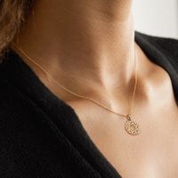 Simple Style Geometric Round Sterling Silver Plating Hollow Out 14k Gold Plated Silver Plated Pendant Necklace main image 5