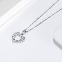 Simple Style Geometric Heart Shape Sterling Silver Plating Hollow Out 14k Gold Plated Silver Plated Pendant Necklace main image 7