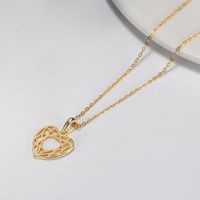 Simple Style Geometric Heart Shape Sterling Silver Plating Hollow Out 14k Gold Plated Silver Plated Pendant Necklace main image 4