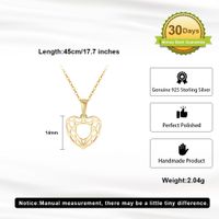 Simple Style Geometric Heart Shape Sterling Silver Plating Hollow Out 14k Gold Plated Silver Plated Pendant Necklace main image 2