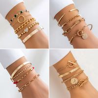 Casual Estilo Moderno Forma De Corazón CCB Aleación Hierro Con Cuentas Enchapado Embutido Diamantes De Imitación Mujeres Pulsera main image 1