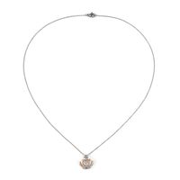 Sweet Shiny Human Heart Shape Crown Copper Plating Inlay Zircon 18k Gold Plated Pendant Necklace main image 8