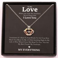 Sweet Shiny Human Heart Shape Crown Copper Plating Inlay Zircon 18k Gold Plated Pendant Necklace main image 5