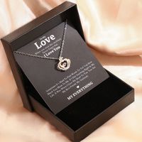 Sweet Shiny Human Heart Shape Crown Copper Plating Inlay Zircon 18k Gold Plated Pendant Necklace sku image 1