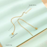 1 Pair Casual Elegant Simple Style Solid Color Plating Stainless Steel 18k Gold Plated Ear Line main image 2