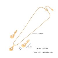 Stainless Steel 18K Gold Plated Lady Plating Inlay Round Pearl Earrings Necklace main image 9