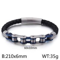 Hip Hop Geometrisch Rostfreier Stahl Leder Flechten Männer Armbänder sku image 8