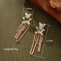 1 Pair Cute Xuping Bear Tassel Plating Inlay Alloy Copper Alloy Artificial Gemstones 18k Gold Plated Drop Earrings main image 2