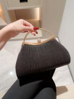 Women's Polyester Solid Color Elegant Vintage Style Sequins Oval Buckle Clutch Bag Handbag Evening Bag sku image 3