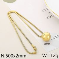 Titanium Steel 18K Gold Plated Hip-Hop Exaggerated Plating Ball Pendant Necklace main image 2