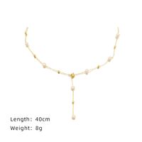 Simple Style Round Freshwater Pearl Copper Plating 18k Gold Plated Necklace sku image 1