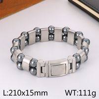 Simple Style Classic Style Solid Color Stainless Steel Men's Bracelets sku image 1