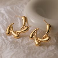 1 Pair Simple Style Commute Geometric Plating Copper 18k Gold Plated Ear Studs sku image 3