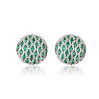1 Pair Simple Style Shiny Round Plating Inlay Copper Zircon White Gold Plated Ear Studs main image 3