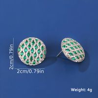 1 Pair Simple Style Shiny Round Plating Inlay Copper Zircon White Gold Plated Ear Studs main image 2