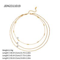 Simple Style Solid Color Stainless Steel Plating 18k Gold Plated Three Layer Necklace main image 2
