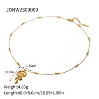 304 Stainless Steel Simple Style Commute Plating Snake Pendant Necklace main image 2